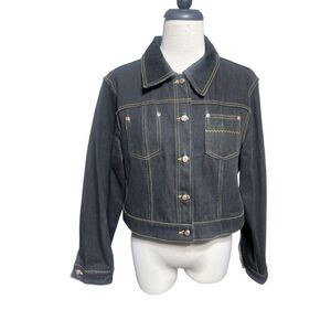 Flame By Johnny Blaze Reversible Animal Print Denim Jacket Size Large